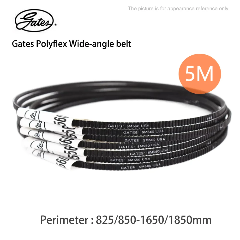 

Gates Polyflex Wide-angle belt 5M825/5M850/5M875/5M900/5M925/5M950/5M975mm -5M1600/5M1650/5M1850mm Transmission Triangle Belt