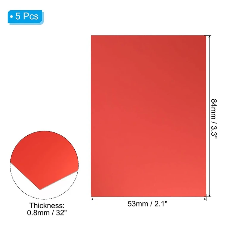 3.3X2.1X1/32Inch Anodized Aluminum Sheet, 5Pcs Metal Rectangle Aluminum Plate 0.8Mm For Laser Engraving DIY Decorative