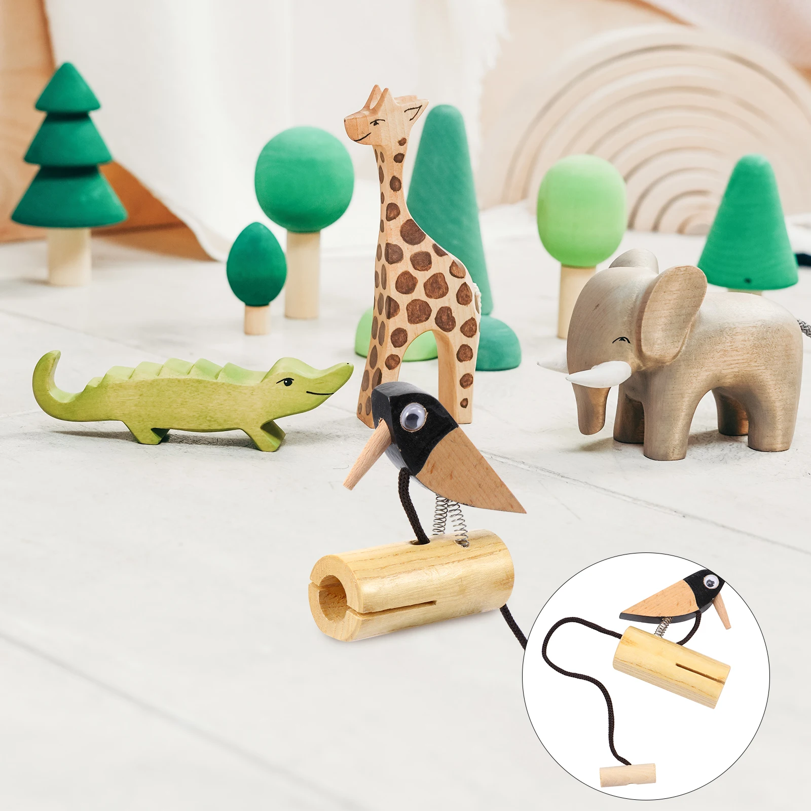 

Percussion Instrument Woodpecker Shape Kids Musical Instruments Wooden Children Toddler Easy Use