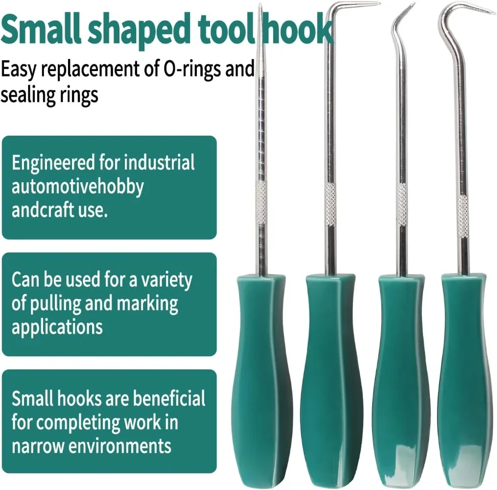 4PCS Oil Seal Puller Hook Combination Tool Set O-ring Seal Gasket Puller Remover Hook Auto Repair Tools Disassembly Tools