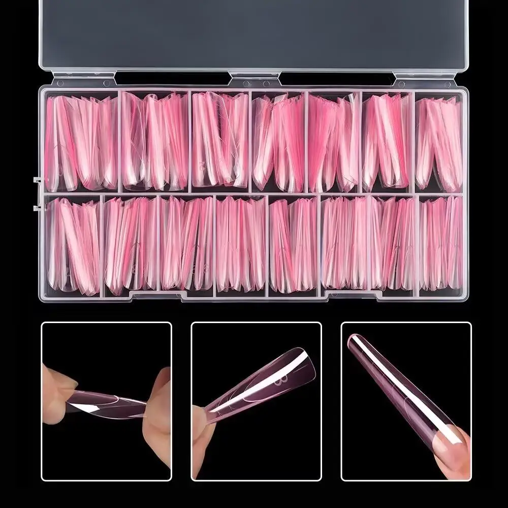 HOT 150Pcs/box Podwójna forma z obręczą Wewnętrzne formy do paznokci do francuskich manicure Poli przedłużone formy żelowe Akrylowe górne formy wielokrotnego użytku