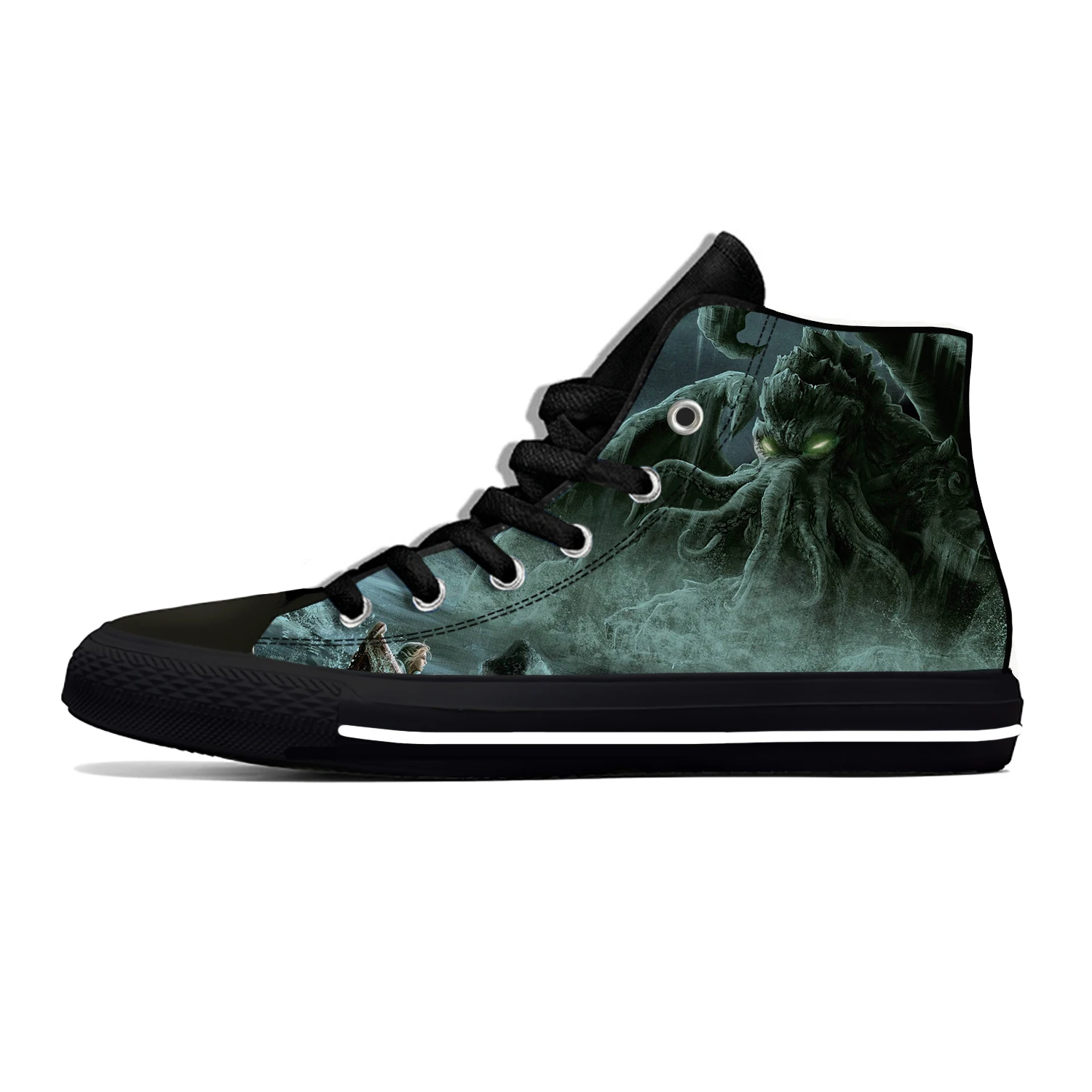 Cthulhu Octopus Tentáculos Juego de ficción Lovecraft Zapatos de tela casuales Zapatillas de deporte ligeras y transpirables con estampado 3D para hombres y mujeres