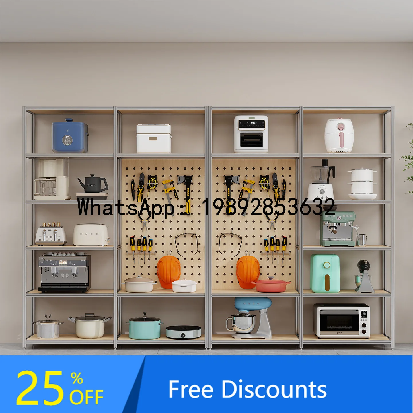 CZ Industrial Style Aluminum Profile Multi-layer Shelf Storage Rack Toolbox Display Rack Sample Storage Cabinet