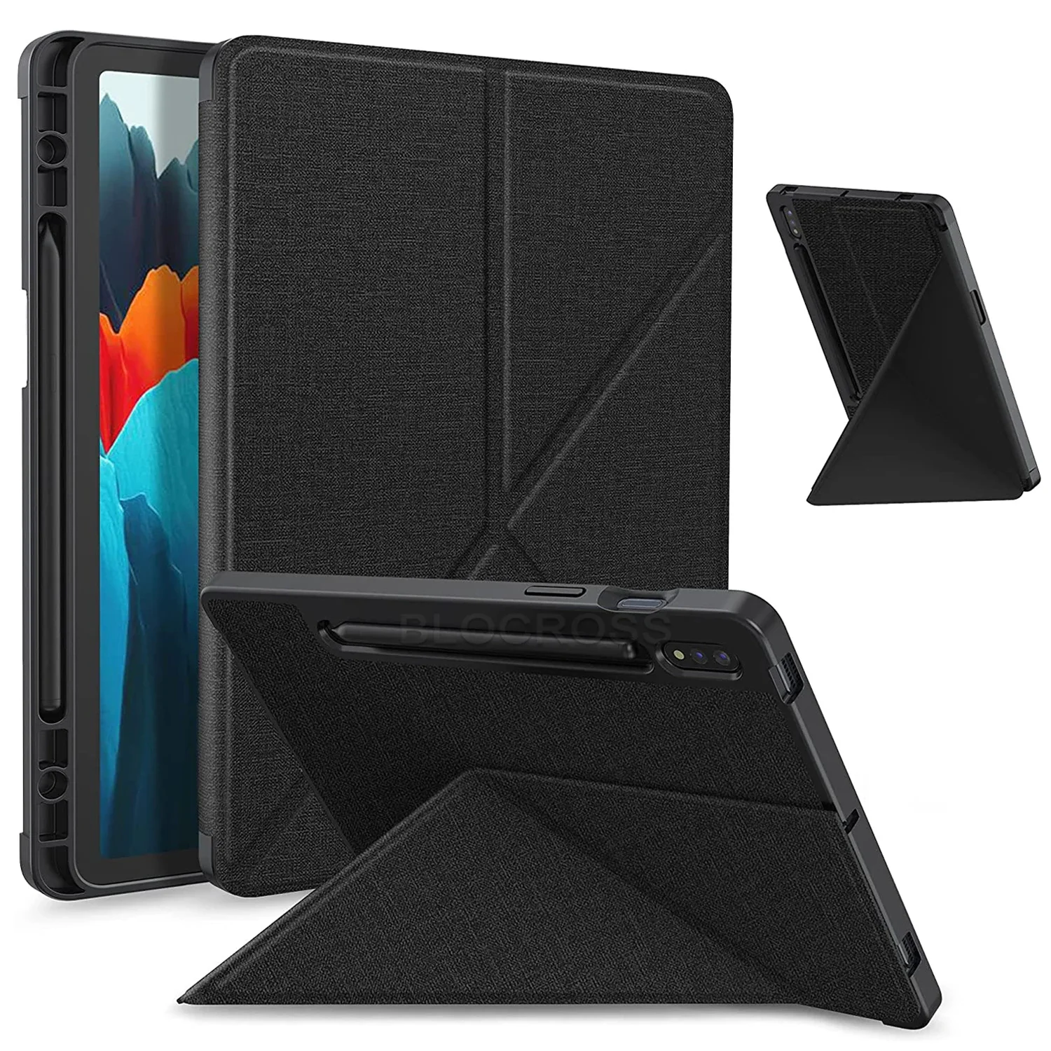 

Case for Samsung Galaxy Tab S8 S7 Plus FE 12.4 Inch SM-X800 SM-T970 T730 Magnetic Smart Folding Cover Funda for Galaxy S8 11Inch