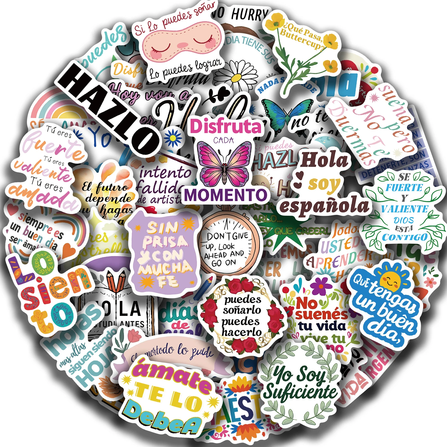 50 sztuk hiszpańska fraza motywacyjna naklejka estetyczna dziecięca koreańska dekoracja Scrapbooking papiernicze artykuły szkolne