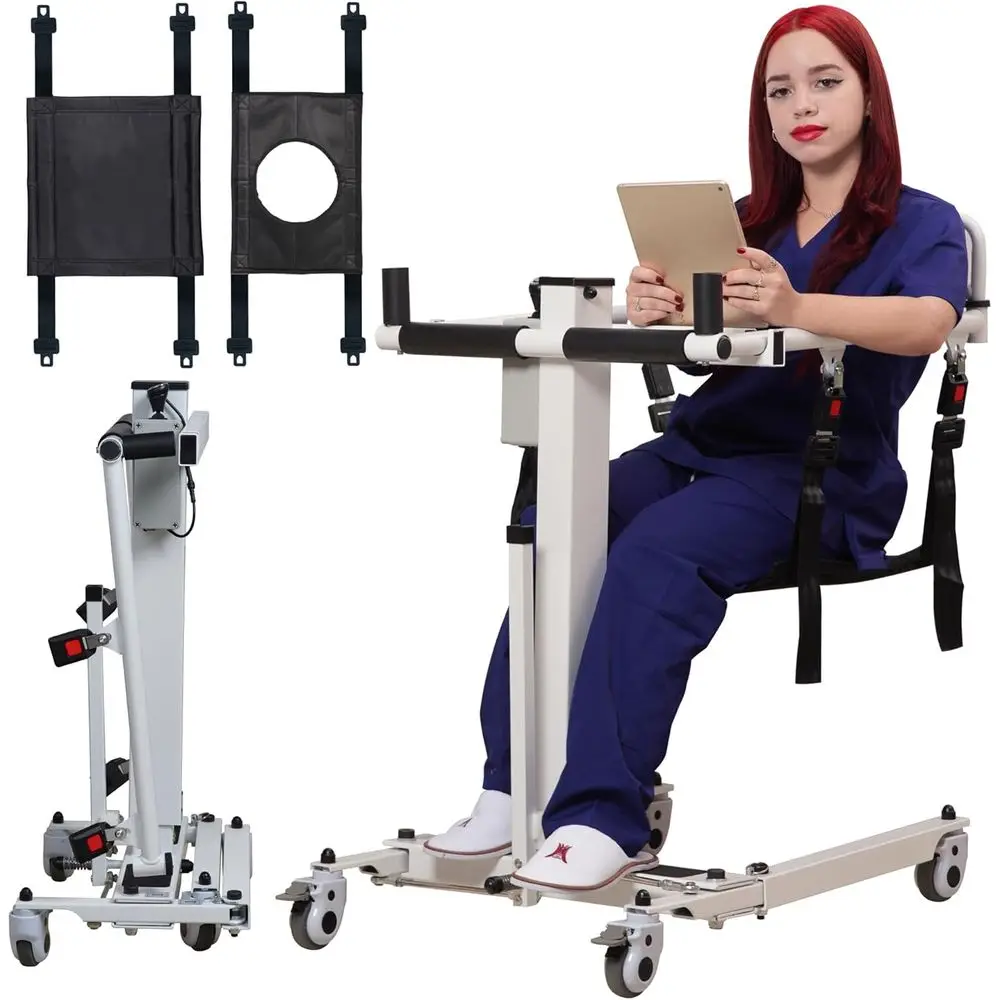

Portable Folding Mobility Aid Chair with Commode for Seniors, Adults, and Elderly - Ideal for Home, Travel, and Senior Living