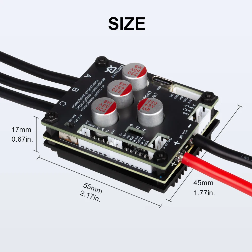 وحدة تحكم المحرك Autoro V6.7 BLDC FOC 12S 50A ESC تعتمد على وحدة تحكم في السرعة VESC 6 لتقوم بها بنفسك سكوتر لوح التزلج الكهربائي Ebike RC