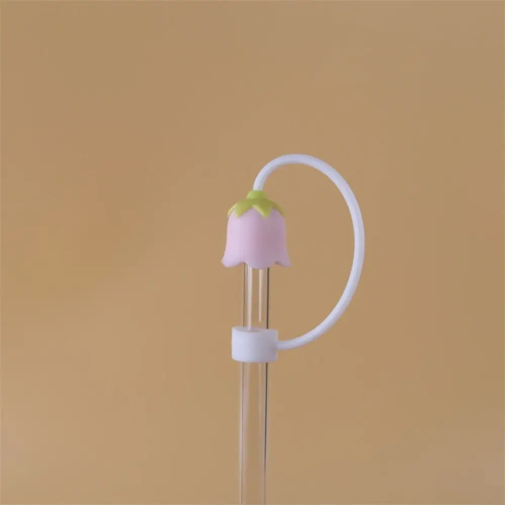 Silicone Straw Cover Cap Dust-Proof Bell Flower Straw Topper for Stanley Yeti Tumbler Cup Straws Accessories
