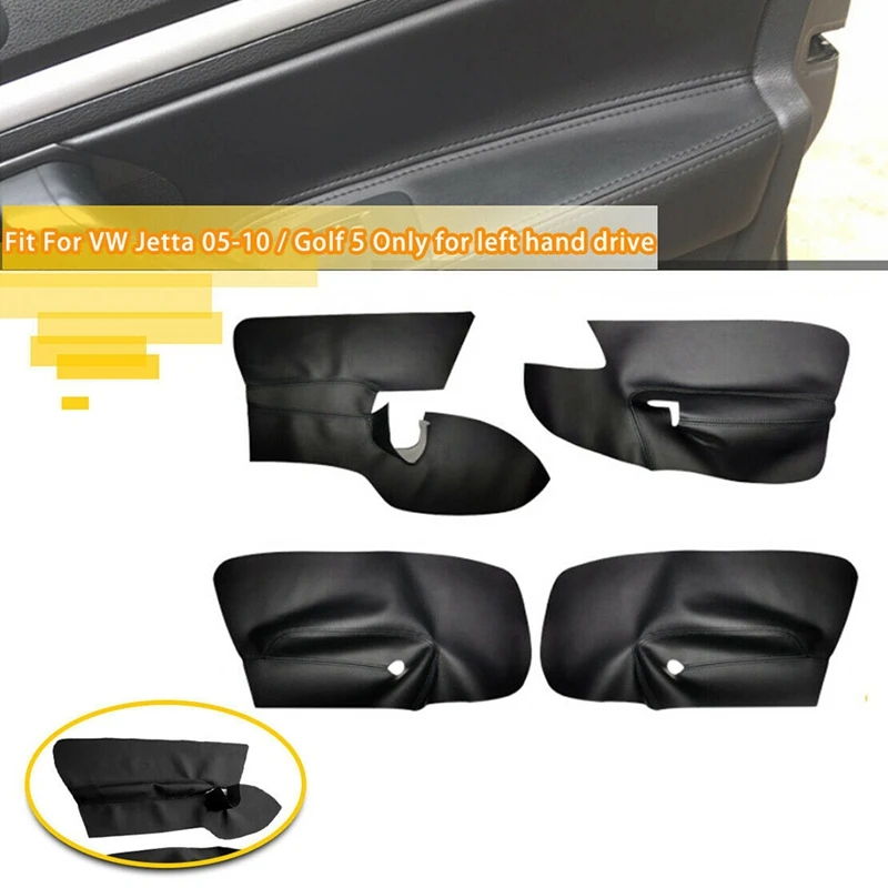 4 teile/satz schwarz lhd 4 türen armlehne paneel leder abdeckung innen verkleidung für jetta golf mk5 2013-2019 mit werkzeug