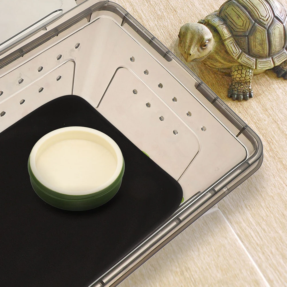 

Plastic Reptile Feeding Bowl Small Size Tortoise Lizard Basin Durable Non Slip Easy Cleaning Water Bowl Terrarium Decor Snake
