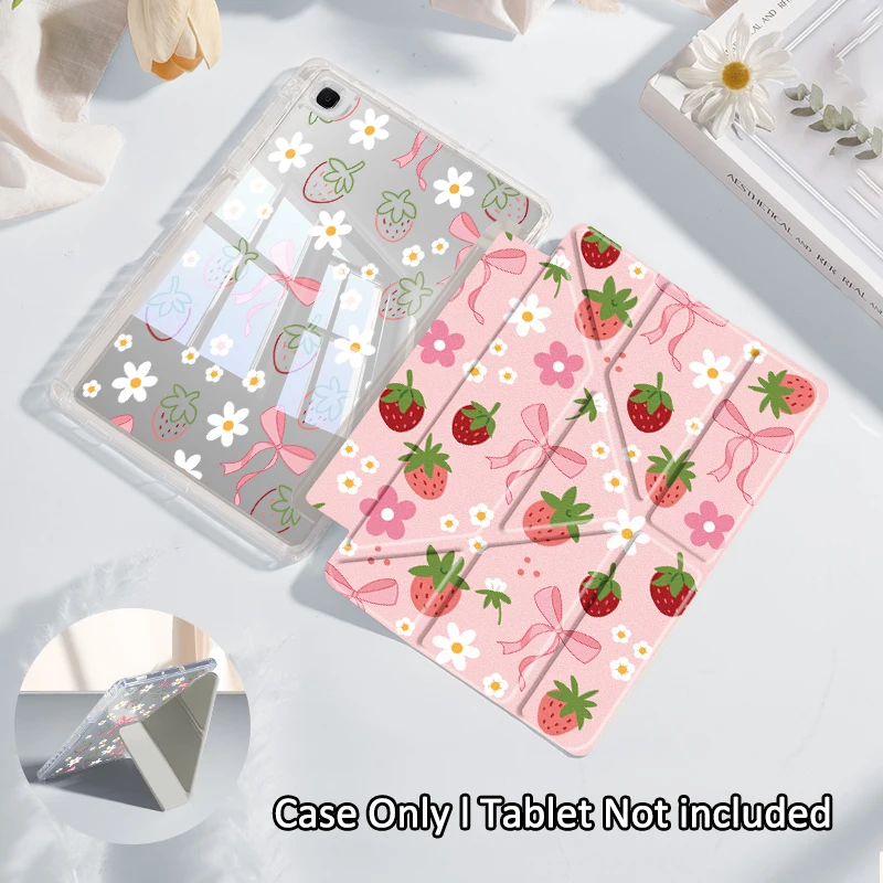 For Galaxy Tab A9+/S7/S8/S9/S10FE 11inch，A8 10.5，A9 8.7，S6 lite 10.4，12.4inch，Y-fold adjustable stand，Auto Wake/Sleep，Pen Slot