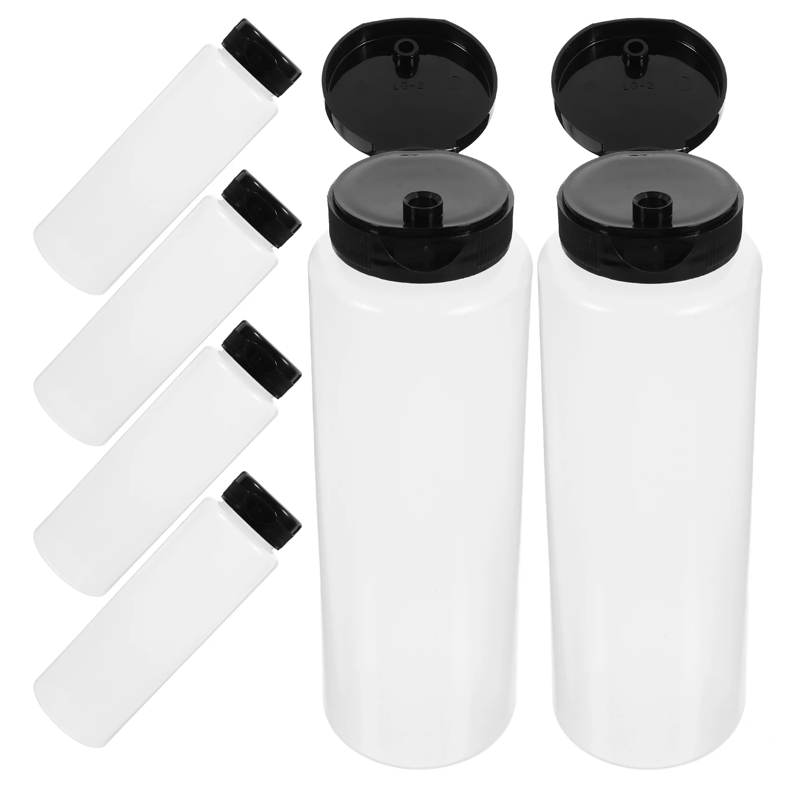 

6 Pcs 240ml PE Squeeze Salad Dressing Bottles Flip Condiment Sauce Storage Leak Proof Kitchen Gadgets Oil Containers