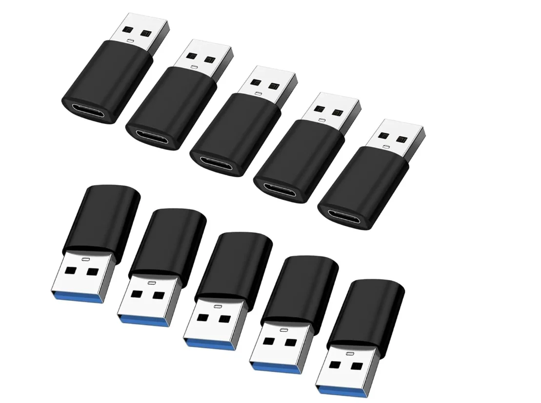 

10 шт. адаптеров Type-C (женский) на USB 3.0 (мужской), конвертер USB-C для быстрой зарядки с высокоскоростной передачей данных