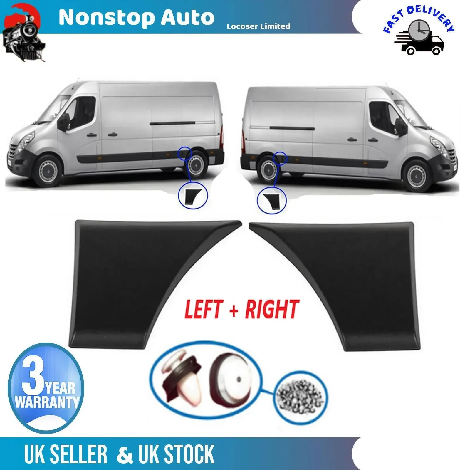 Side Moulding Strip Rear Panel Left Right For Renault Master MK3 Movano B MK2 Nissan Interstar NV400 2010-2016 768F30004R