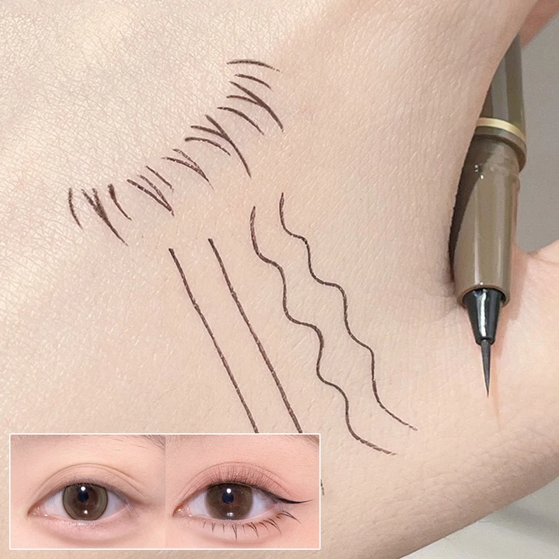 Impermeabile ultra sottile nero marrone ciglia inferiori penna eyeliner duraturo liscio sdraiato baco da seta occhi liner matite strumenti per il trucco degli occhi