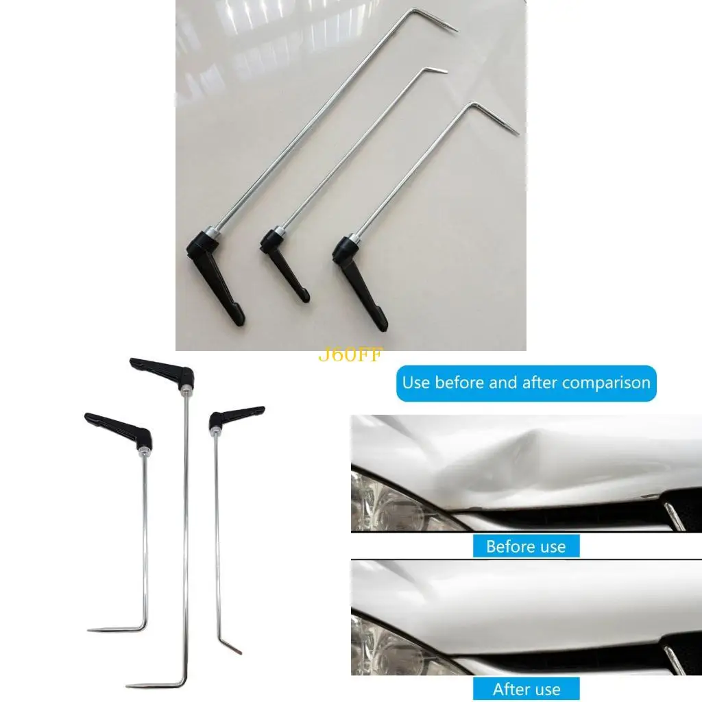 

J60F 3pcs Car Body Repair Rotatable Professional Dents Repair Rod Hook Removal Tools Car Dents Repair Hook