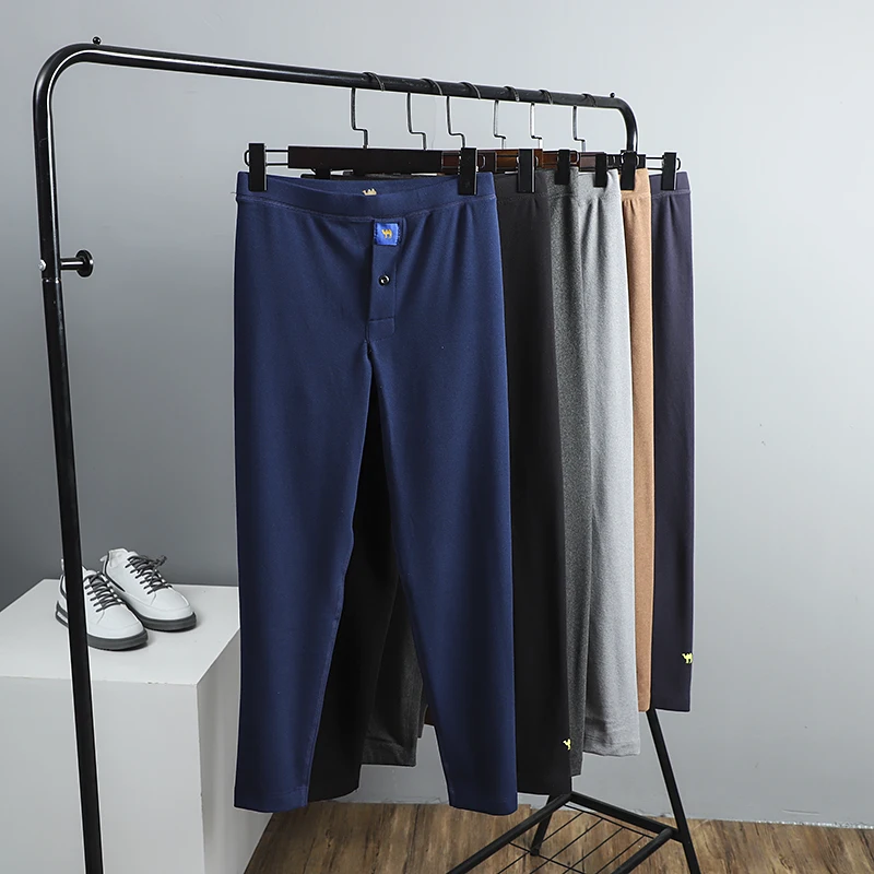 

Men's Fleece Lined Thickened Winter Thermal Pants Anti-static No Pilling Warm Comfortable Cotton Straight Leg Trousers