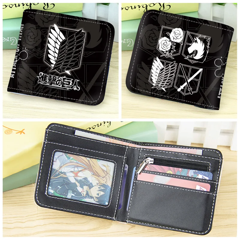 Anime Attack on Titan AOT Scout Legion Men's Wallets Levi Woman Card Holders Purse