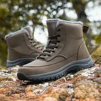 Snow Boots Men Lace Up Mens Shoes Breathable Winter Boots For Men Casual Men Shoe Waterproof Ankle Boots Footwear Work Shoes