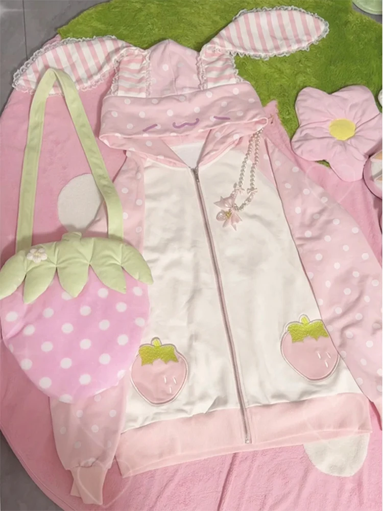 

Милая толстовка с капюшоном с заячьими ушками, осенний ленивый Sle, милый японский мягкий открытый кардиган для девочек, джет BF, хлопчатобумажная ткань