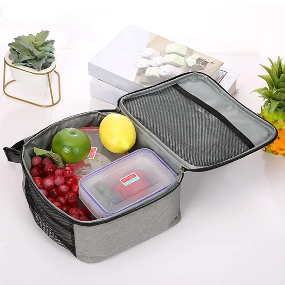 Thermal Lunch Bag Portable Insulated Box for Kids Adults Reusable Freezable Cooler Tote with Front School