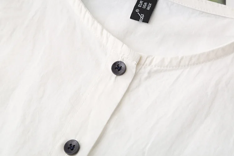 Mode grande taille chemisiers pour femmes automne nouveau Style Simple et élégant à manches longues ligne lumineuse décontracté lavé coton chemise 2527