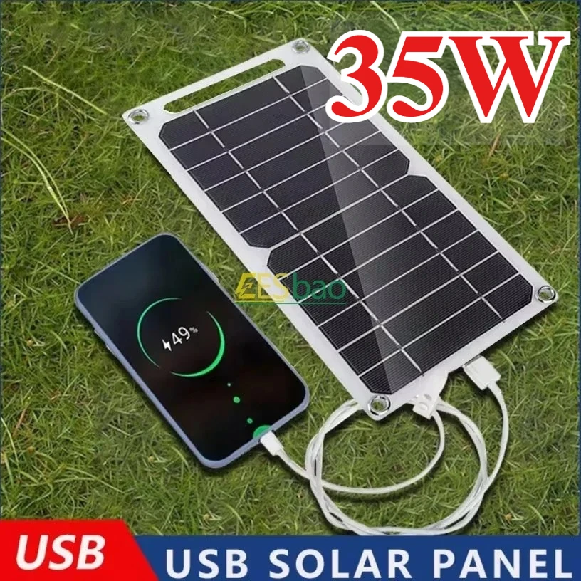 5V 5-35W Sunpower tragbares Solarpanel mit USB-sicherem stabilisiertem Ladegerät für Telefon-Powerbank, Outdoor, Camping, Zuhause, Wohnmobil, Geschenk