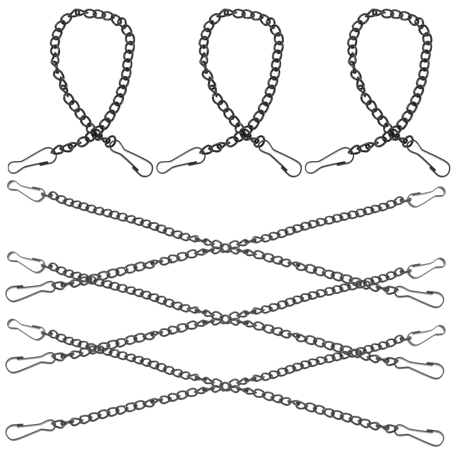 

10pcs Black Hanging Chains Heavy Duty Plant Chain Metal Hook Strong for Bird Feeders Lanterns Garden Decor Planter