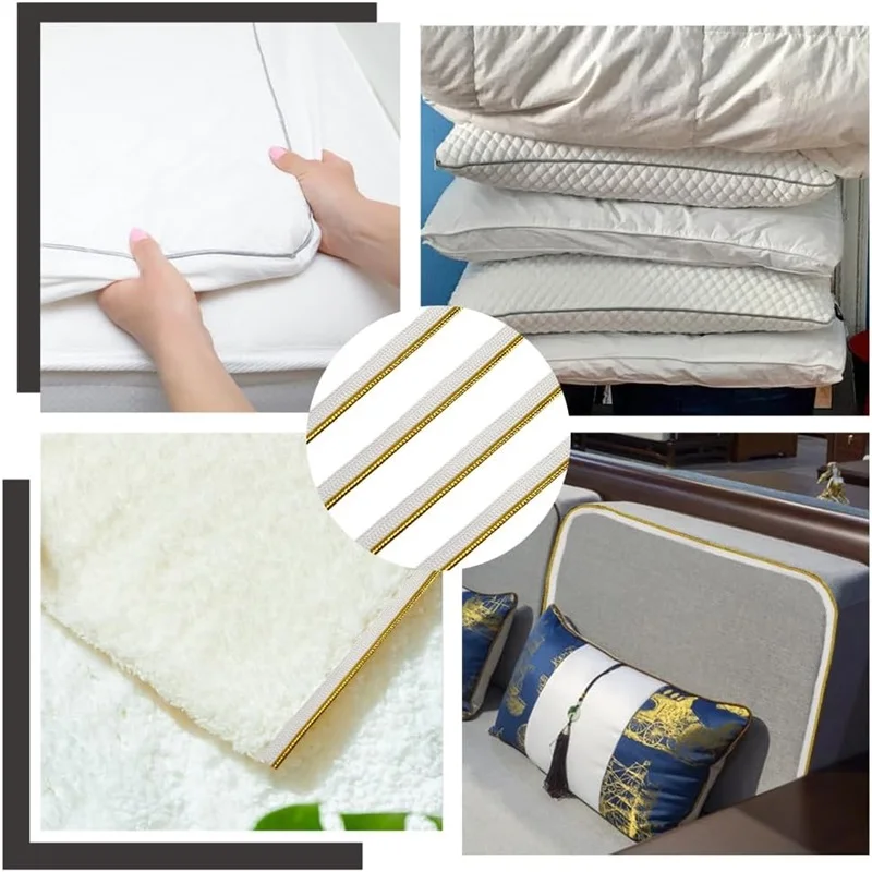 Piping Trim with Metallic Lip for Sewing