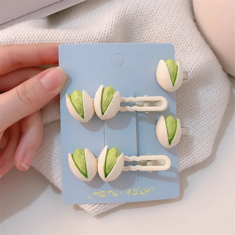 Korean Cute Pistachio Imitation Food Hair Clip Girls Sweet Trend Side Clip Party Accessories Headwear