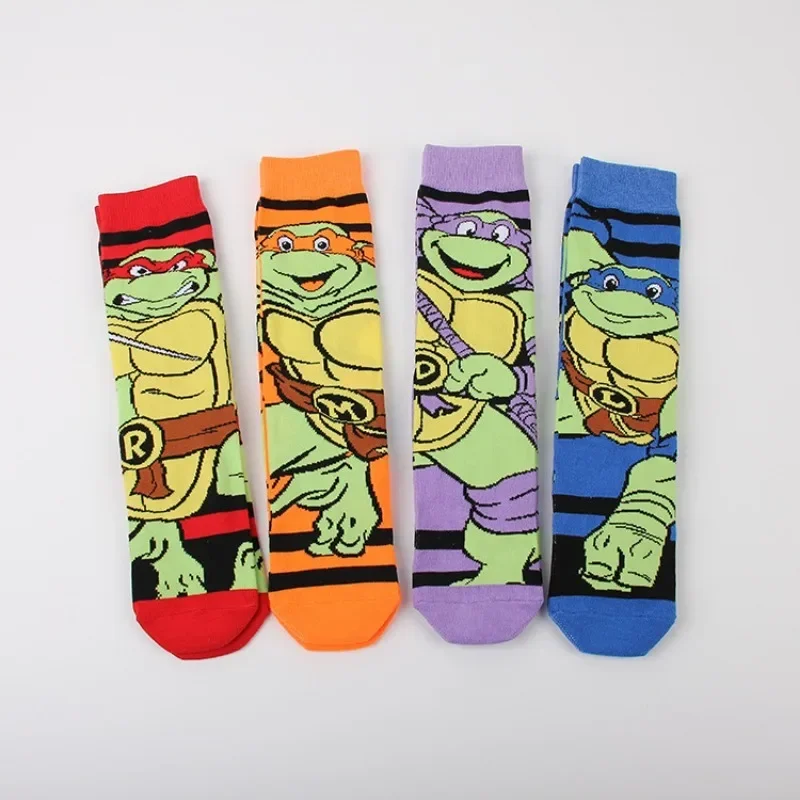 Teenage Mutant Ninja Turtles Cotton Socks TMNT Fashion Casual Sports Men\'s Socks Trendy Anime Around The Couple Socks Stockings