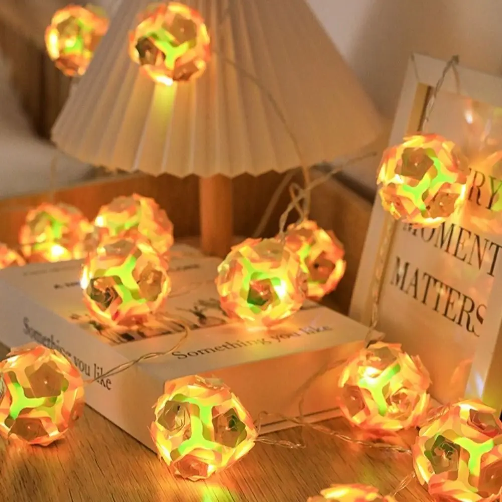 Fantastic 1.8M LED Flower Fairy Lights Rose Ball 10LED Crystal String Lamp Lighting Battery Rose Flower String Lights New Year