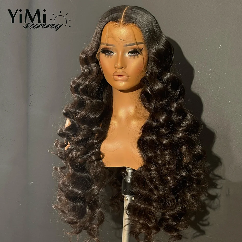 

Loose Deep Wave 13x4 Lace Front Human Hair Wigs Brazilian Nature Wave Glueless 4x4 Lace Closure Hair Wig For Women Yimisunny