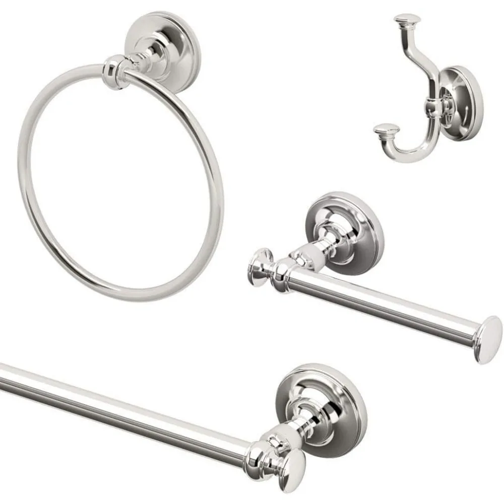 KA-TAV-4-PN Tavern 4-Piece Bathroom Accessory Kit, Polished Nickel