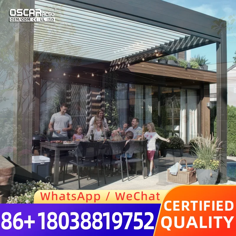 Outdoor Garden Aluminium Pergola 3x3x4x4x6m Custom Made Waterproof Tents Camping Sets for Balcony in US Europe Use pergola