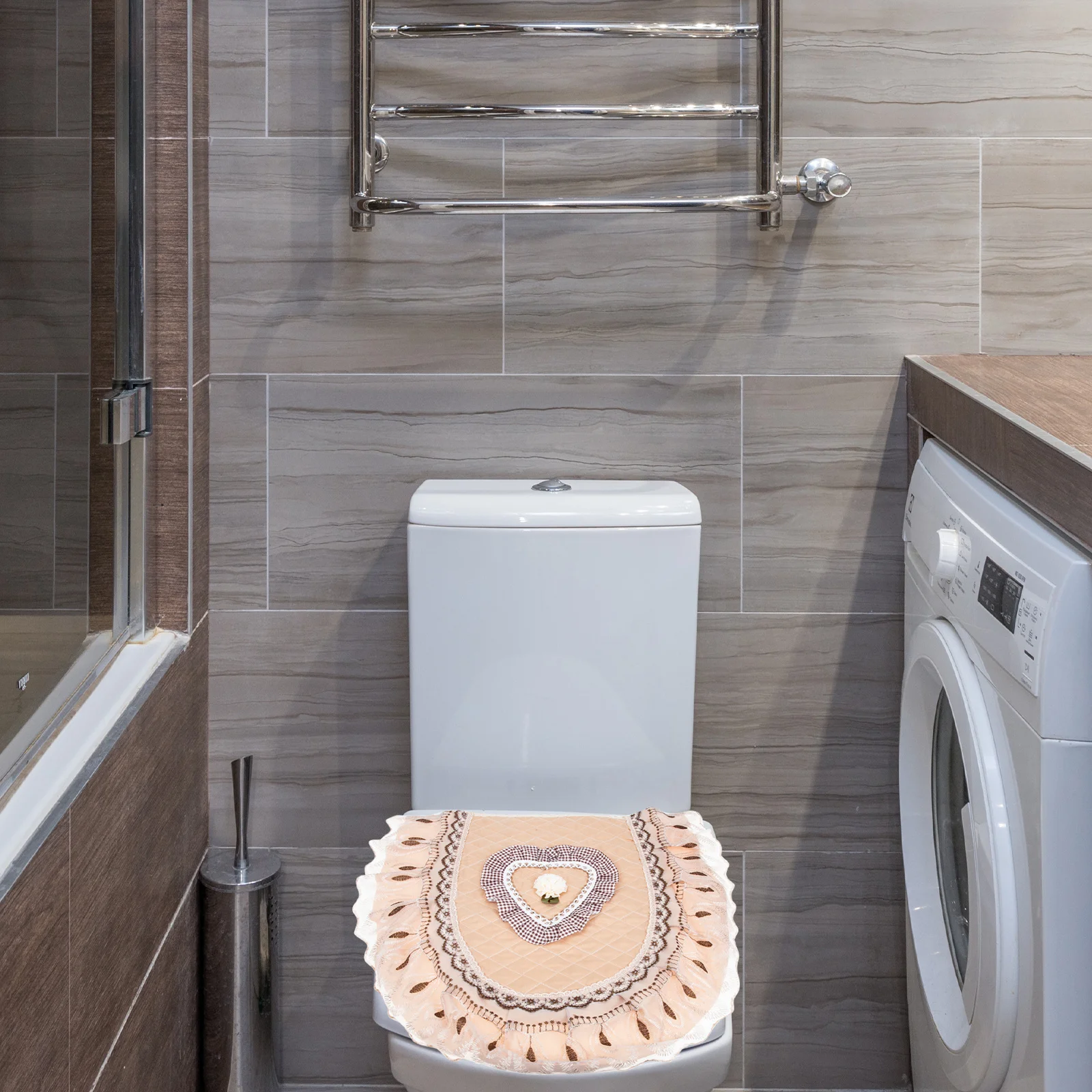 

1 комплект, удобная подушка на сиденье унитаза, золотая нить, моющийся кружевной дизайн, многоразовая мягкая теплая крышка унитаза, универсальная для домашнего использования