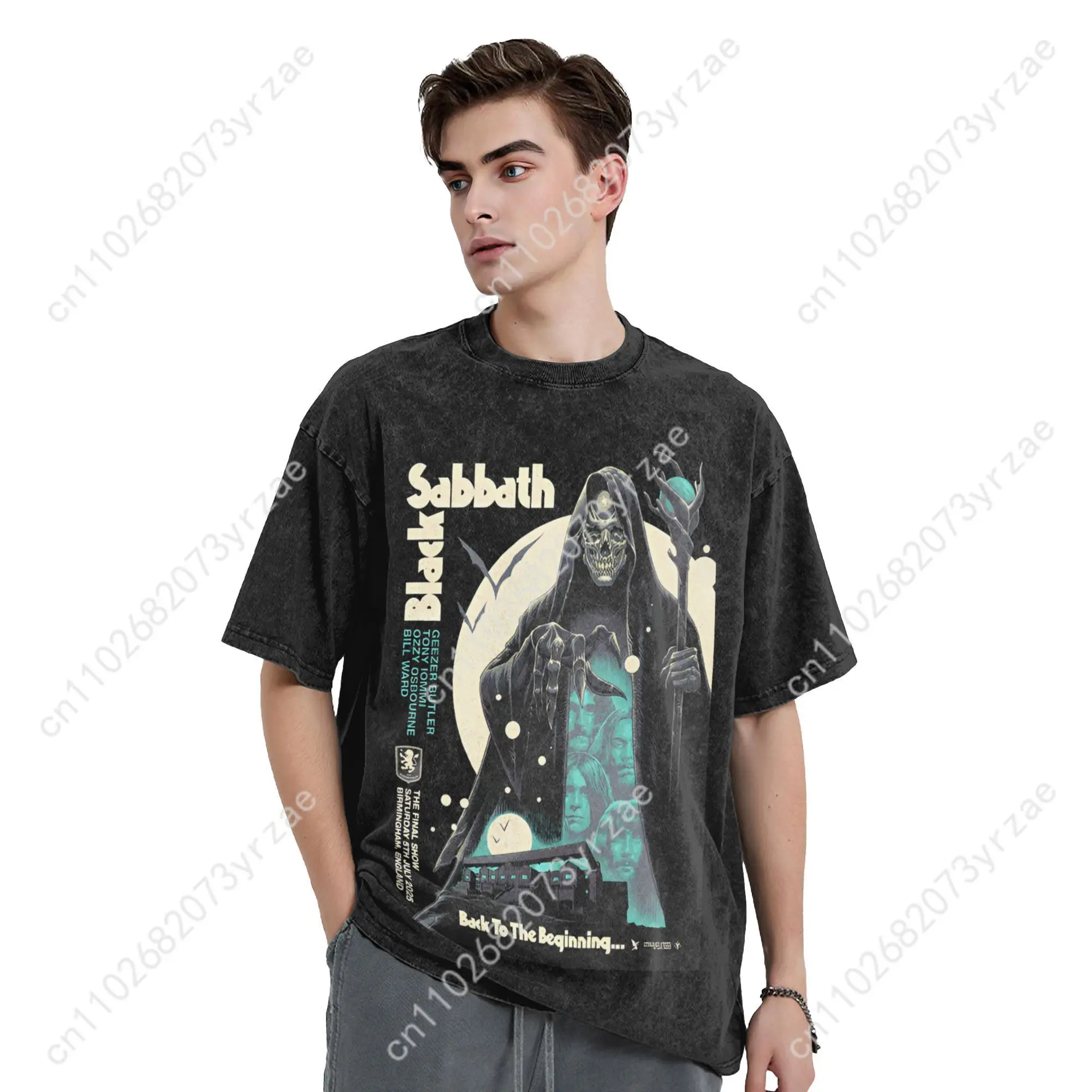Black Sabbath rétro lavage T-shirt homme femme haute qualité Vintage T-shirt coton manches courtes mode T-shirt doux dessus respirants
