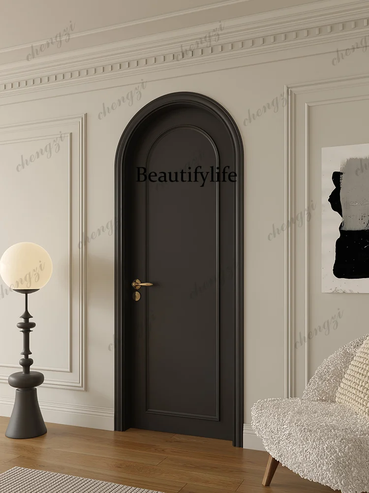 Z183Customization High-End Solid Wood French Retro Glass Side Opening Modern Waterproof Design Sound Insulation Bedroom Interior