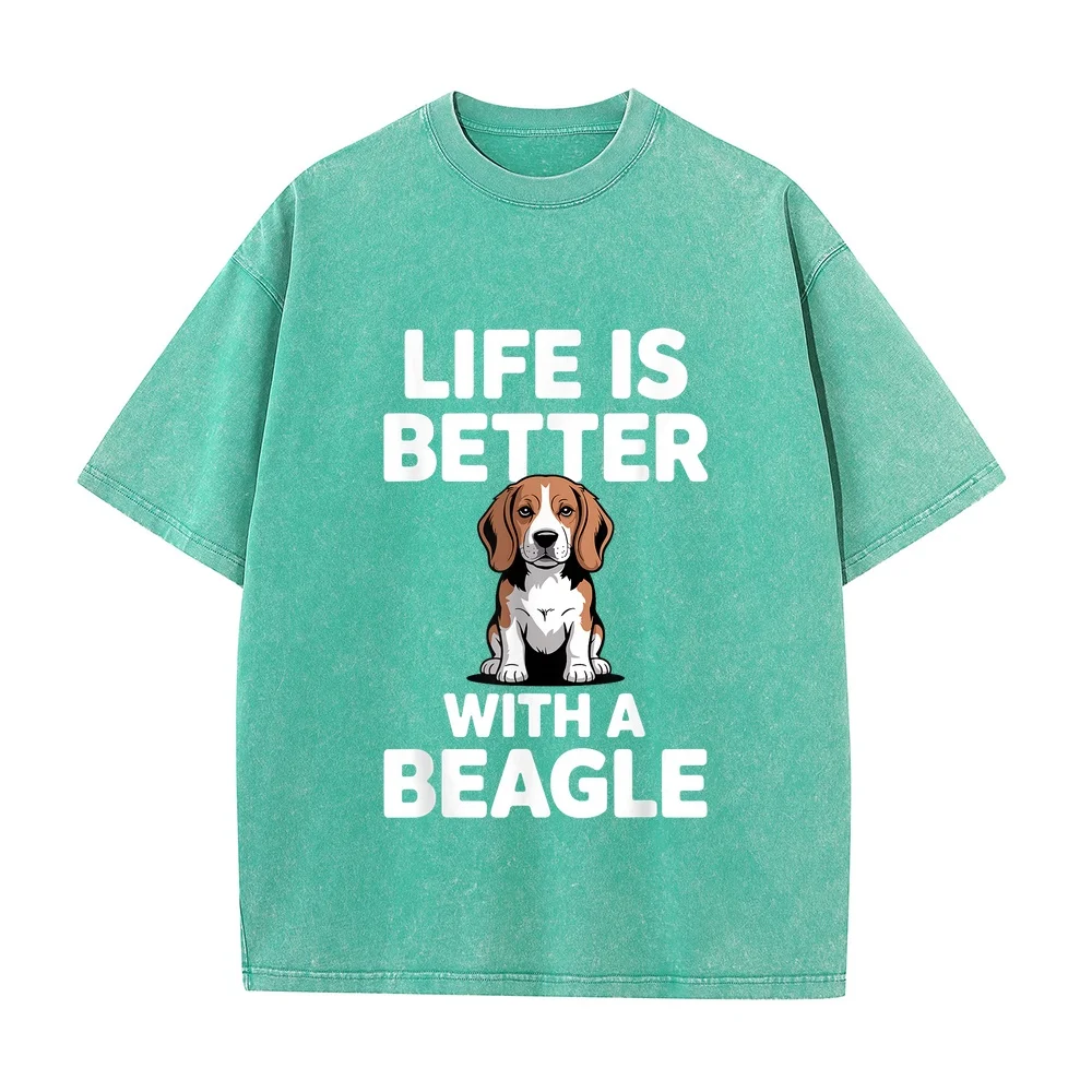 Best Beagle Art for Men Women Kid Themed Lover T-Shirt Short Sleeve Top Clothing Summer Unisex Daily Wear Cotton Tee Round Neck