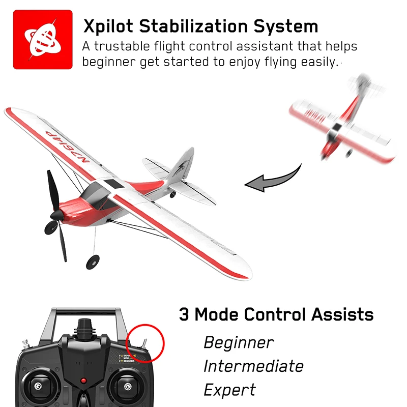 Sport Cub-avión acrobático de control remoto, 500G, 4 canales, una tecla, espuma EPP, avión planeador, RTF 2,4-4, regalos de juguetes para chicos de