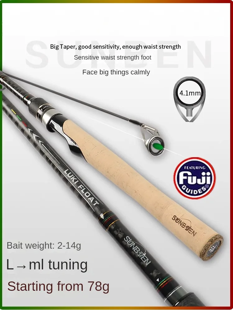 SUNBEN 1.82m 1.98m 2.1m 2.4m 2.7m Fuji Parts Soft UIlra Light Baitcasting Spinning High Sensitivity Lure Fishing Rod Pole Combo