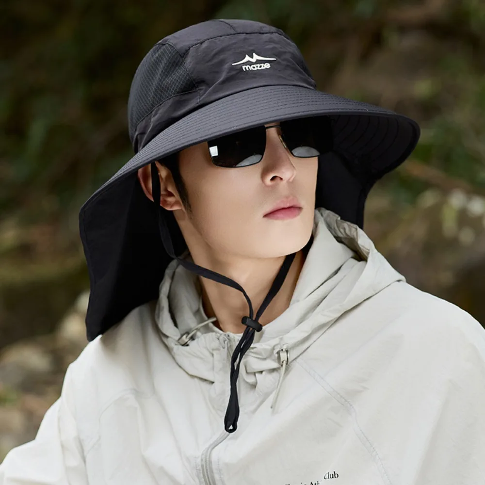 

Fashion Mesh Men Fishing Hat Sunscreen UV Protection Male Fisherman Cap Adjustable Quick Dry Outdoor Sun Hat Summer