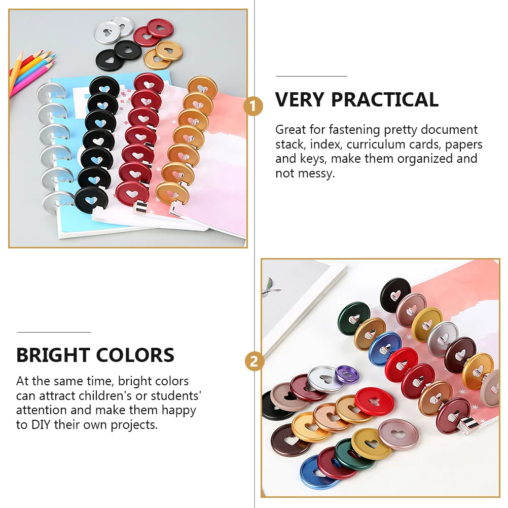 10 Pcs Mushroom Hole Binder Heart Binding Buckle Discs Ring Rings Diary Book Tool The Notebook for Loose-leaf Expand