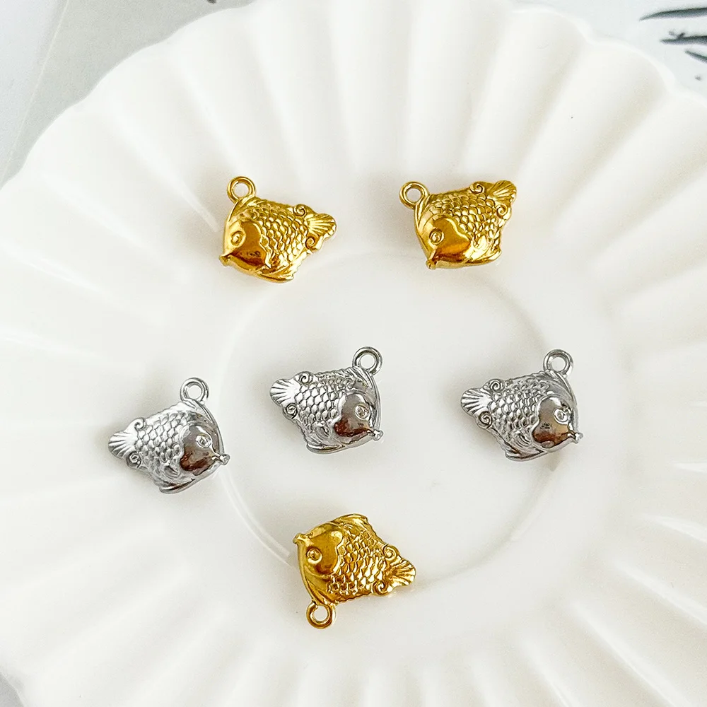 Cordial Design 12*13MM 100Pcs Hand Made/Jewelry Accessories/Stainless Steel Pendant/Fish Shape/Simple Charms/DIY Making #195303