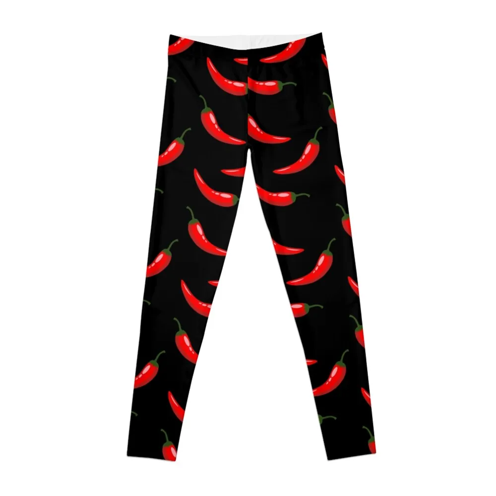 Red Chili Pepper Pattern, Hot red chili Leggings gym clothing legging gym Women's tights Womens Leggings