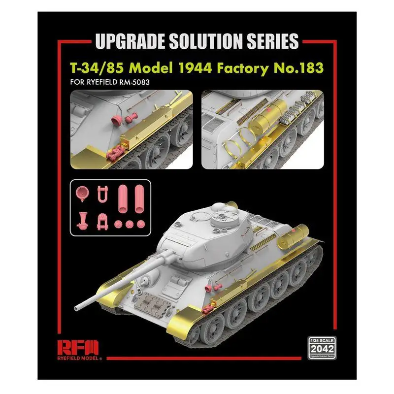 RYEFIELD-Solución de actualización RM2042 1/35, serie T-34/85, modelo 1944, n. ° 183 de fábrica (para RFM5083)