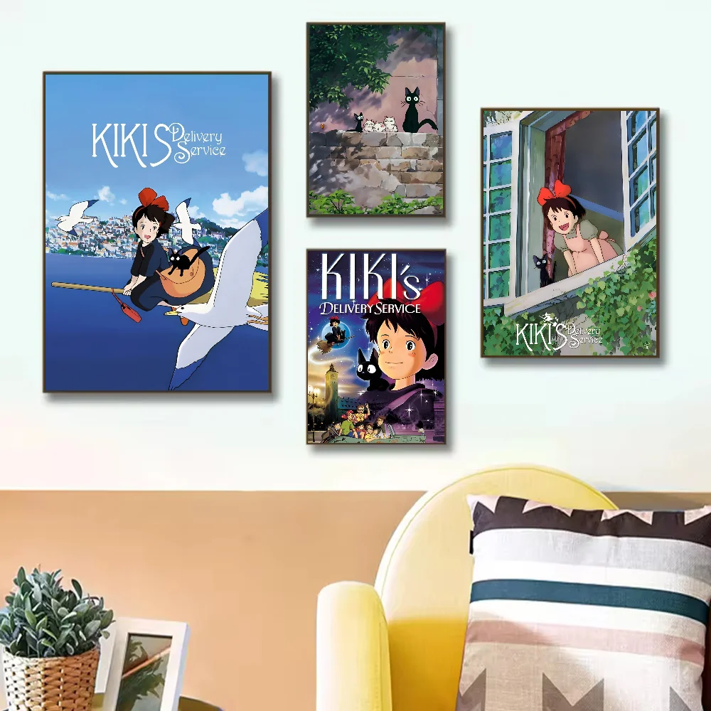 K-Kikis D-Delivery S-Service Anime Movie Poster HD art sticky wall waterproof home living room bedroom bar aesthetic decoration