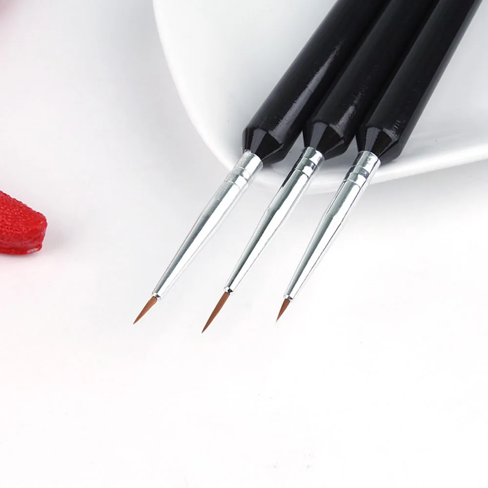 3Pcs Nail brush Stripe Nail Art Liner Brush Set 3D Tips Line Stripes DIY Drawing Pen Manicure Tools