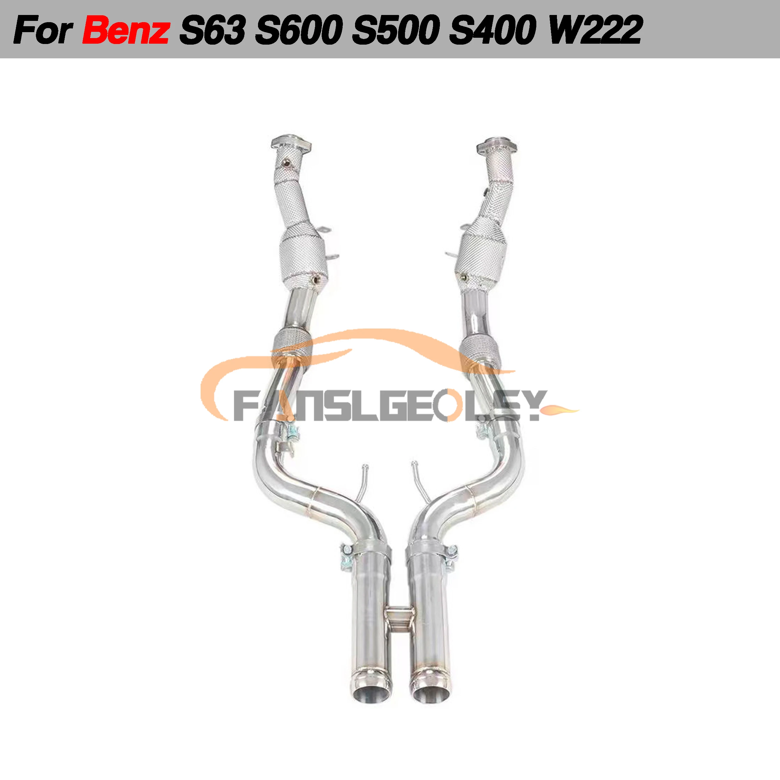 

For Mercedes Benz W222 S63 S600 S550 S500 S450 S400 3.0T Steel Downpipe Performance Exhaust System catalytic converter headers