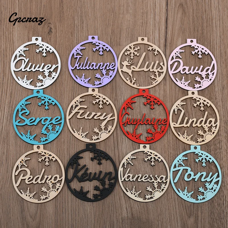 Custom-Made Christmas Tree Baubles Christmas Snowflake Ball Decor Personalized Ornament Laser Cut Custom Pendants with Name